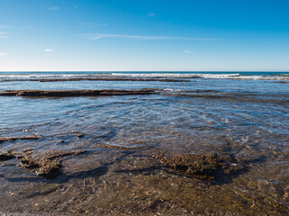 Mediterranean sea from Cabopino Beach, Marbella Costa del Sol Spain.