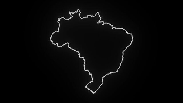 Map of Brazil, Brazil outline, Animated close up map of Brazil