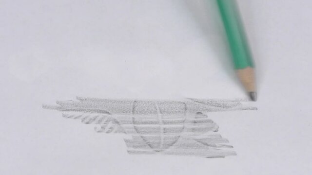 Frottage is the transfer of an image of an object onto paper by rubbing a pencil. Frottage style - a simple pencil drawing of a flower.