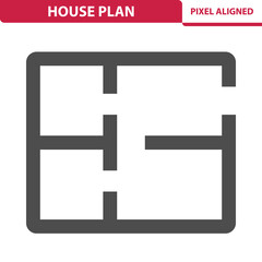 Fototapeta premium House Plan, Blueprint Icon
