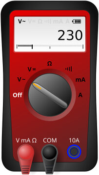 Digital-Multimeter:  rot / schwarz