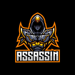 Fototapeta premium Assassin gaming character shadow mascot