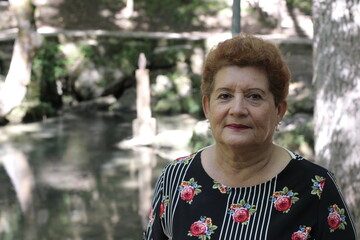 Senior woman with copy space