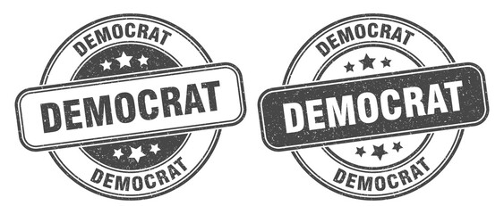 democrat stamp. democrat label. round grunge sign