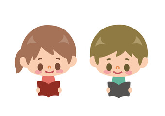 読書をする男の子と女の子