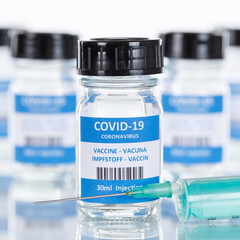 Coronavirus Vaccine bottle Corona Virus syringe COVID-19 Covid vaccines square