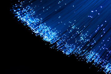Fiber optics close up. Internet background