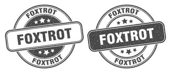 Fototapeta premium foxtrot stamp. foxtrot label. round grunge sign