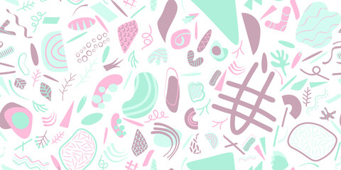 seamless pattern with hand drawn shapes