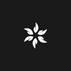 simple leaf flower logo vector