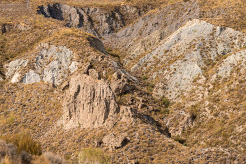 Naklejka premium mountainous and eroded landscape in southern Spain