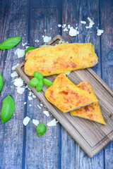 Home made Hot pockets with ham and cheese. Ketogenic  gluten free Turnover filled  with edam and...