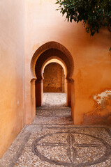 Mauritanian style arch entrance in a castle