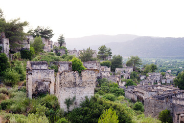 Fototapeta na wymiar Ghost Town Kayakoy, Abandoned Greek village, Fethiye, Mugla, Turkey.