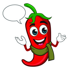 chili mascot cartoon in vector