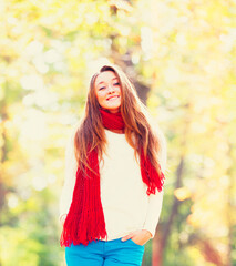 Teen girl in autumn outdoor