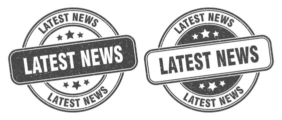 latest news stamp. latest news label. round grunge sign