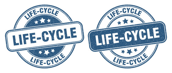 life-cycle stamp. life-cycle label. round grunge sign