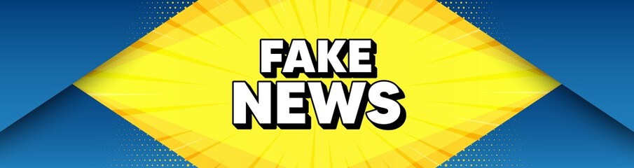 Fake news symbol. Modern background with offer message. Media newspaper sign. Daily information. Best advertising abstract banner. Fake news badge shape. Abstract yellow background. Vector