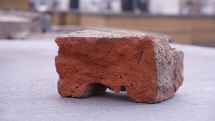 broken brick isolated on white background