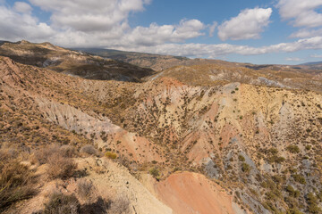 mountainous and eroded landscape in southern Spain