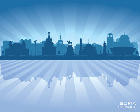 Sofia Bulgaria City Skyline Vector Silhouette