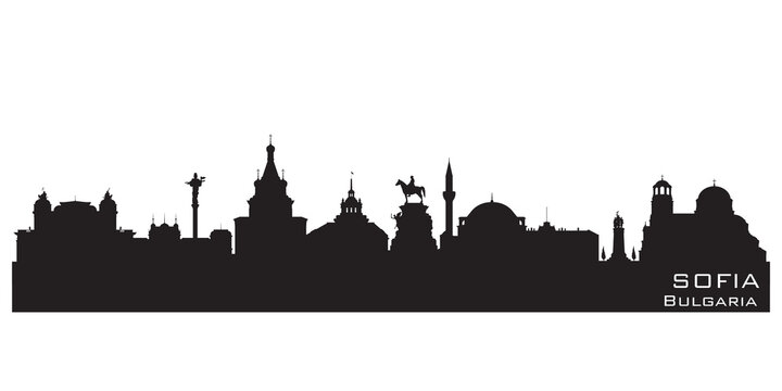 Sofia Bulgaria City Skyline Vector Silhouette