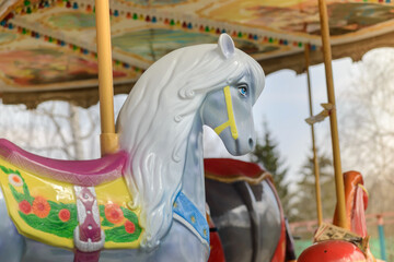 Fototapeta na wymiar Vintage carousel horse. Carousel. Vintage Carnival