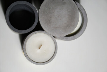 composition of candles on table