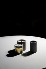 Fototapeta premium composition of candles on table