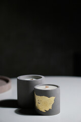 composition of candles on table