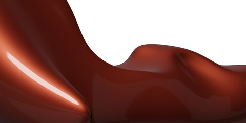 Abstract red water drop shape, free shape, glossy texture 3d illustration