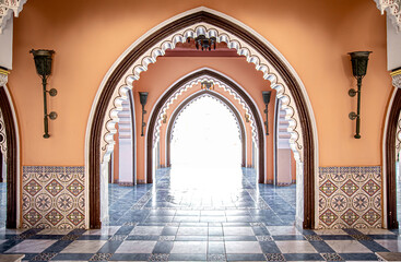 The interior is in a traditional oriental style.