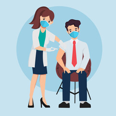 People get vaccines with doctor to protect from viruses.	