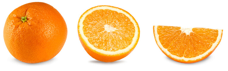 orange fruit isolated on white background. healthy food. clipping path