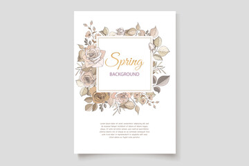 beautiful spring floral invitation card set