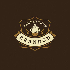 Bakery badge or label retro vector illustration.