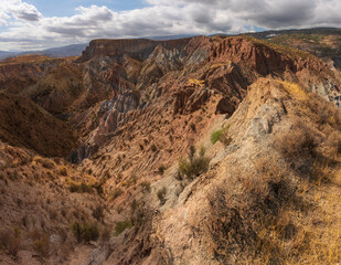 mountainous and eroded landscape in southern Spain