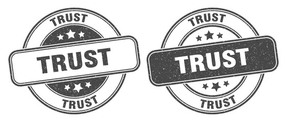trust stamp. trust label. round grunge sign