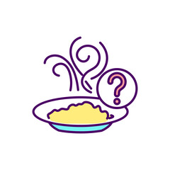 Symptoms of coronavirus RGB color icon. Smell and taste disappeared. Signs of disease. Hospitalization and treatment. Severe illness. Symptomatic treatment. Isolated vector illustration