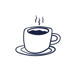 Tea or coffee cup vector doodle hand drawn line illustration