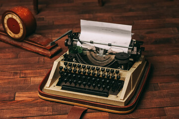 typewriter retro style nostalgia journalist technology technology wood background