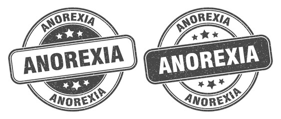 anorexia stamp. anorexia label. round grunge sign
