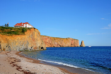 Quebec; Canada- june 25 2018 : coast of Perce in Gaspesie