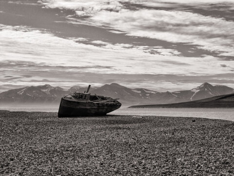 Bootswrack auf Spitsbergen