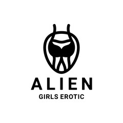 Double Meaning Logo Design Combination of alien and girls erotic