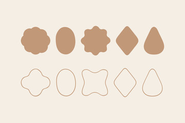 Vector illustration in simple hand drawn and linocut style - borders and frames with copy space for text