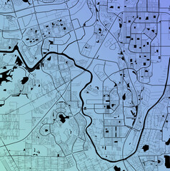 Kelang, Selangor, Malaysia (MYS) - Urban vector city map with parks, rail and roads, highways, minimalist town plan design poster, city center, downtown, transit network, street blueprint