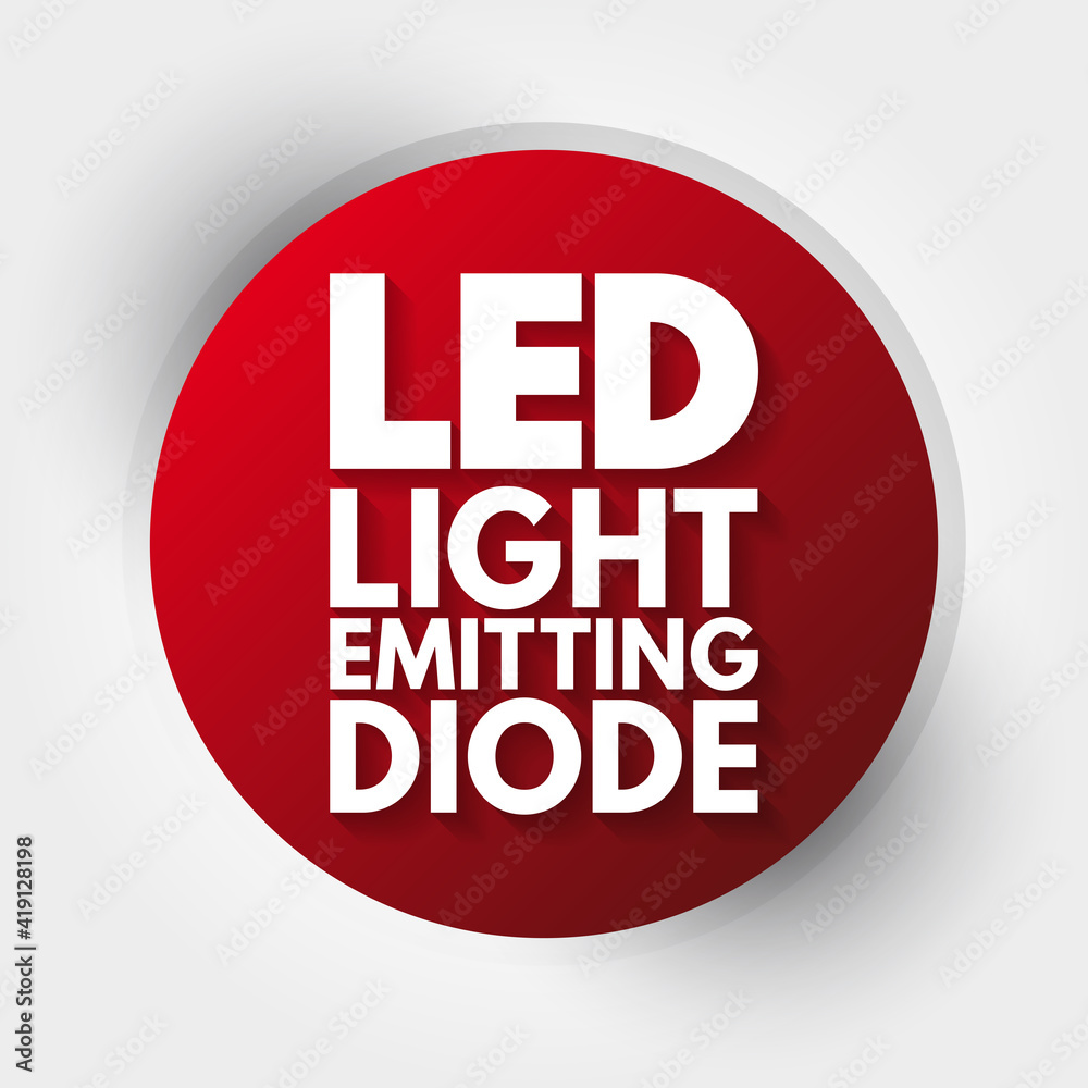 Wall mural led - light emitting diode acronym, technology concept background