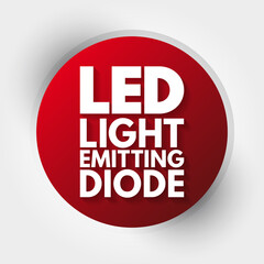 LED - Light Emitting Diode acronym, technology concept background